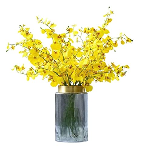 HXFFXHF Künstliche Blumen Wunderschön künstliche Blumen Künstliche Seide Oncidium Hybridum Tanzende Orchidee Gefälschte Blumenvase Set Kunstblumen von HXFFXHF