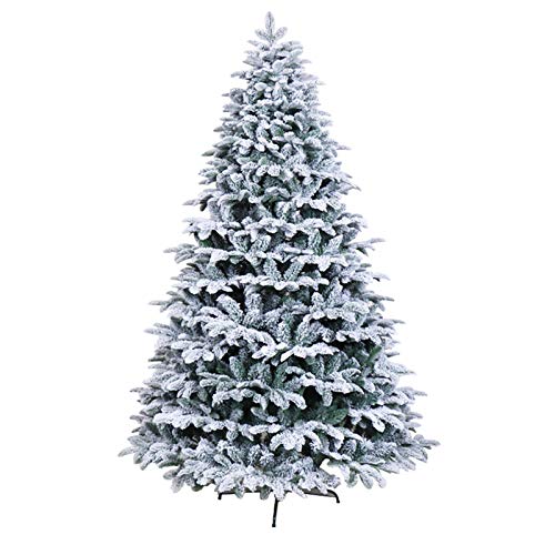 HXFFXHF Künstlicher schneebedeckter Weihnachtsbaum, rustikale Bauernhaus-Weihnachtskiefer, automatischer Baum mit Metallständer, Weihnachtsbäume, Weiß, 270 cm (9 Fuß), modisch von HXFFXHF