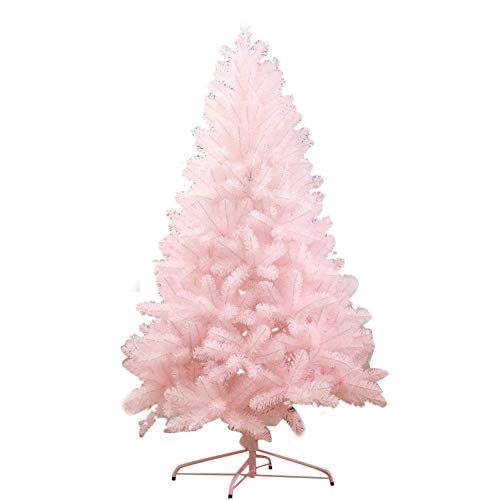 HXFFXHF Rosa 6 Fuß Weihnachtsbaum, künstliches Material PVC-Kiefern mit Metallständer, einfach zu montierende Weihnachtsdekoration, aufklappbarer Kahler Baum, 1,8 m (6 Fuß), das Neue von HXFFXHF