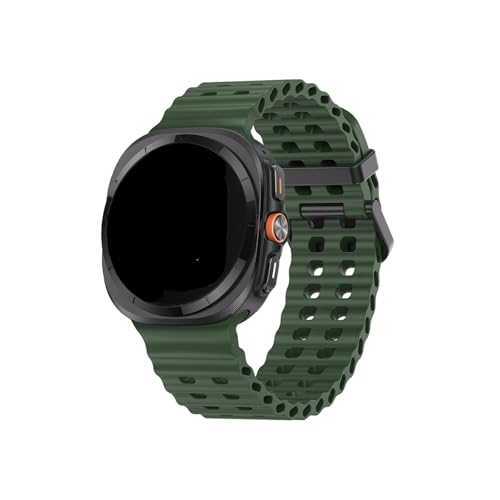 HXFFXHF Sport-Ozean-Armband aus Silikon, für Galaxy Watch 7 Ultra, Armband für Männer und Frauen, atmungsaktives, weiches, wasserdichtes Armband für 7Ultra von HXFFXHF