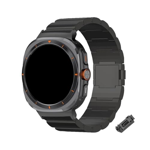 HXFFXHF Titan-Uhrenarmband für Galaxy Watch 7 Ultra, Metallarmband für Galaxy Watch 7 Ultra, Keine Lücken, gebogenes Endband von HXFFXHF