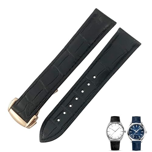 HXFFXHF Uhrenarmband aus Krokodilleder, passend für Omega De Ville Seamaster Constellation, 18 mm, 19 mm, 20 mm, 21 mm, 22 mm, echtes Alligatorlederarmband von HXFFXHF