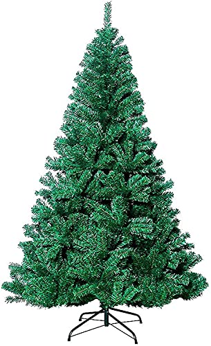 HXFFXHF Weihnachtsbaum, Weihnachtsbäume, Ausverkauf, Faltbarer Metallständer, künstlicher Weihnachtsbaum, Heimdekoration, Ornamente (grün, 210 cm) von HXFFXHF