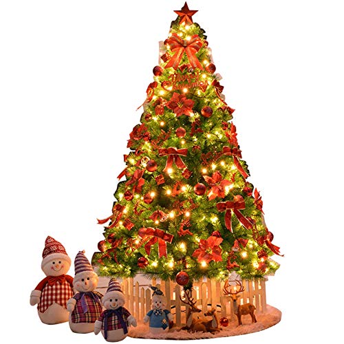 HXFFXHF Weihnachtsbaum 210 cm PVC-Dekoration Künstlicher Weihnachtsbaum, Abnehmbarer Premium-Weihnachtsbaum mit Scharnieren aus Fichte, mit massivem Metall L (Lila, 210 cm (6,8 Fuß)) von HXFFXHF