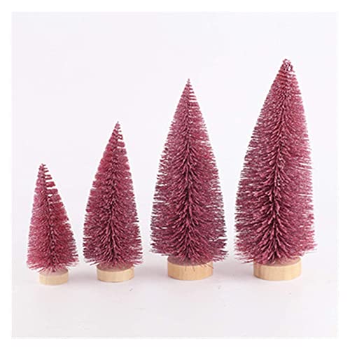 HXFFXHF Weihnachtsbaum-Sisal-Flaschenbürste, kleine künstliche Kiefer, Zeder, Mini-Sisal-Flaschenbürste, Weihnachtsbaum, Weihnachtsmann, Weihnachtsbaum (Rosa, 25 cm), das Neue von HXFFXHF