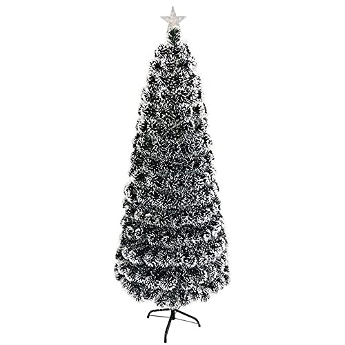 HXFFXHF Weihnachtsbaum WeihnachtsdekorationSchneebedeckte künstliche dünne Schwarze Bleistift-Weihnachtsbäume Glasfaserbaum mit Weihnachtsbaum (Schwarz 180 cm) Das Neue von HXFFXHF