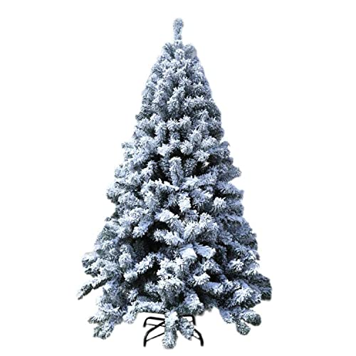 Premium-Weihnachtsbaum mit Schneeeffekt, feuerhemmender, beflockter PVC-Weihnachtsbaum, 1,5 m, künstlicher Weihnachtsbaum mit Reißverschluss und Metallhalterung für Dekorationen – 150 cm (5 Fuß), von HXFFXHF