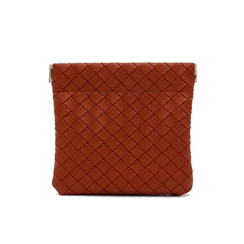 HXT-OAK PU Leder Damen Münzgeldbörse Mini Geldbörse Kleines Brieftasche Lippenstift und Kopfhörer Tragbare Veranstalter Automatische Federverschluss Handgewebten Design Braun HXT-OAK PU Leder Damen Münzgeldbörse Mini Geldbörse Kleines Brieftasche Lippenstift und Kopfhörer Tragbare Veranstalter Automatische Federverschluss Handgewebten Design Braun von HXT-OAK