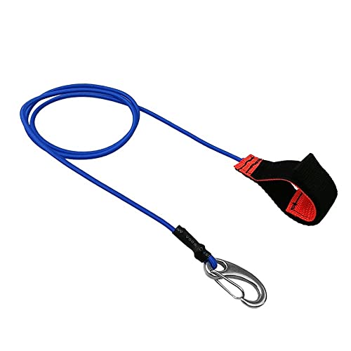 HYBZDKEOP Kajak-Paddel-Leine, Kajak Kanu Paddel Leine Surfbrett Seil Sicherheit Leine Ruderboot Angelrute Halter Lanyard Karabiner Haken Paddle Board Dehnbar Coiled(Blue) von HYBZDKEOP