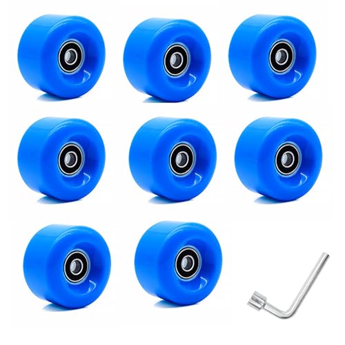 HYBZDKEOP Leuchtend Rollschuhe Räder, Ersatz-Skateboard-Rollen, Skateboard-Rollen 82A, Ersatzzubehör for Inline-Roller, 8er-Pack(Blue) von HYBZDKEOP