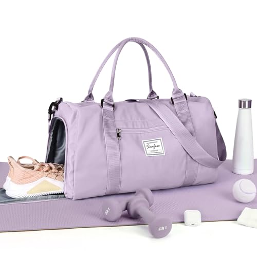 HYC00 Sport Duffel Bag Damen Handgepäck Sporttasche für Damen Herren mit Nassfach & Schuhfach, Reisetasche Damen Weekender Gym Travel Duffel Bags Schwimmtasche Reise Yoga Bag Trainingstasche,Lila HYC00 Sport Duffel Bag Damen Handgepäck Sporttasche für Damen Herren mit Nassfach & Schuhfach, Reisetasche Damen Weekender Gym Travel Duffel Bags Schwimmtasche Reise Yoga Bag Trainingstasche,Lila von HYC00