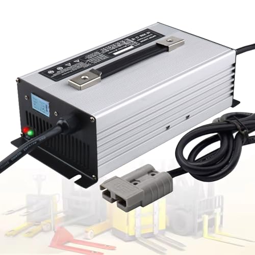 HYDTGZ 1500 W Hochleistungs Batterieladegerät 24 V 40 A Gabelstapler Batterieladegerät mit 50 A/120 A/175 A/350 A Anderson Stecker Zum Laden von Bleibatterien,Silber,50A von HYDTGZ