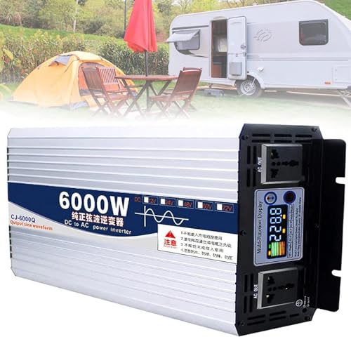 HYDTGZ 6000 W / 8000 W DC 12 V/24 V/48 V/60 V Reiner Sinus Wechselrichter Ladegerät DC Eingang AC Ausgang 110 V/220 V Niederfrequenz Solar Wechselrichter,6000w,12V to 220V von HYDTGZ