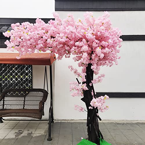 HYGPP Künstlicher Kirschblütenbaum, Pfirsichblütenbaum, künstlicher roter Blütenbaum, Sakura-Baum, Kirschblütenbaum, Kunstbaum für drinnen und draußen, 2,5 x 2 m/8,2 x 6,5 Fuß von HYGPP