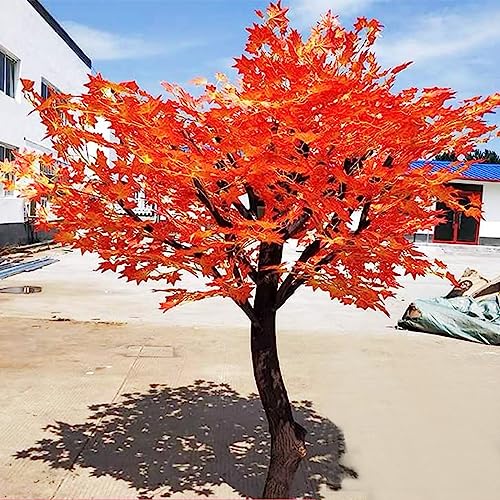 Künstlicher Zuckerahornbaum, künstlicher Ahornbaum, roter Ahornbaum für den Außenbereich, Herbstdekoration, Zwergroter japanischer Ahornbaum, künstlicher japanischer Ahornbaum, künstlicher Baum 2 x von HYGPP