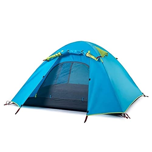 Camping Zelt UPF 50 UV-Schutz Campingzelt Wanderzelt 2-4 Personen Campingausrüstung Regenfestes Outdoorzelt Zelt Für Klettern(Blue,210x210x130cm) von HYKJCSS