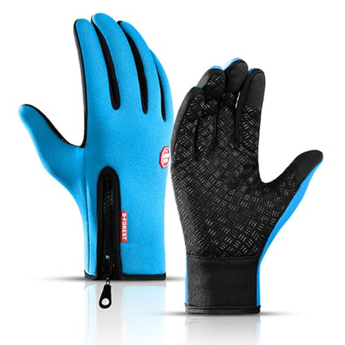 HYLM Frostfit - Thermo Handschuhe, warm, wasserabweisend, Touchscreen-Funktion, für Schnee, Ski, Laufen, Radfahren, Autofahren (A0001-BU, M) von HYLM