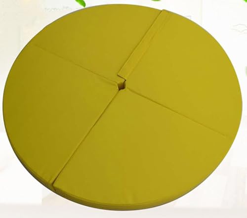 HYLMF Sicherheits-Schutzmatte für Fitness, Gymnastik, Yoga, Pole-Tanzmatte, faltbar, stoßdämpfend, rund, für Stangentanz (Größe: 160 x 3 cm, Farbe: Gelb) von HYLMF