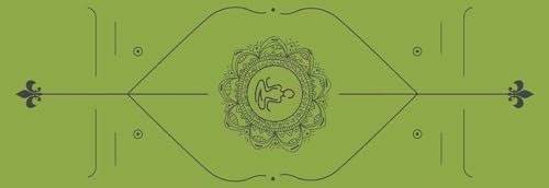 HYOOG Meditationsmatte, bedruckte Yogamatte, Yoga-Handtuch, Yoga-Decke, Fitnessdecke, 183 cm L x 63 cm B (grüne Positionslinie) von HYOOG