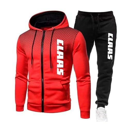 HYOPBSCN Herren-Trainingsanzug, CL_AAS Drucken Streifen Jogginganzug Sportanzug, Beiläufig Fitness Runningwear Zip Hoodie Jacke + Hose Sport von HYOPBSCN