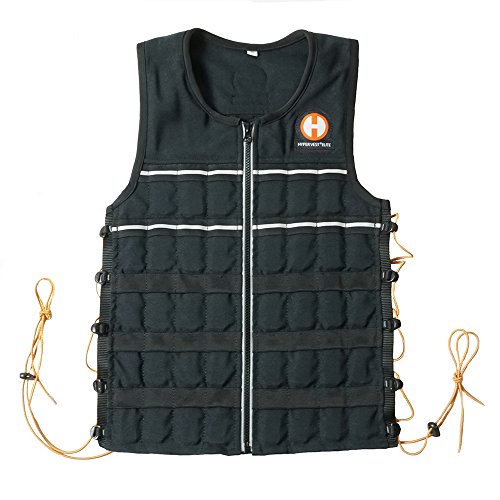 Hyperwear Hyper Vest Elite, XL 20lbs, Verstellbare Gewichtsweste gewicht, robustes schwarzes Cordura-Gewebe trainingsweste, Body Fit Passform, weight vest für Damen und Herren von HYPERWEAR