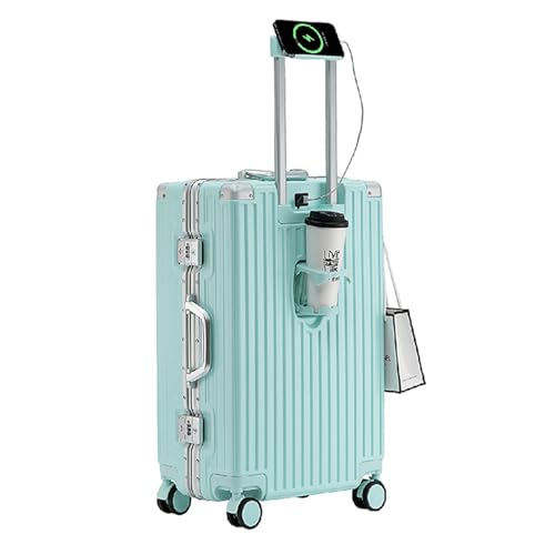 HYPIQQ Hartschalenkoffer Rollkoffer Reisekoffer Handgepäck, PC+ABS-Material Leicht, 360° Drehbare Räder Mit TSA-Schloss,Himmelblau,20Zoll von HYPIQQ