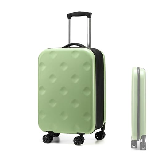 HYQFSAD Tragbarer, Faltbarer Koffer, vollständig zusammenklappbares Reisegepäck mit Passwortschloss und leisen Spinner-Rädern, leichter Reise-Business-Trolley(Green,20 inch) von HYQFSAD