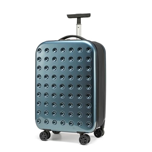 HYQFSAD Vollständig zusammenklappbarer Handgepäck-Trolley-Koffer mit Hartschale, leicht, mit TSA-zugelassenem Schloss, kratz-, Wasser- und stoßfest(Blue,24 inch) von HYQFSAD