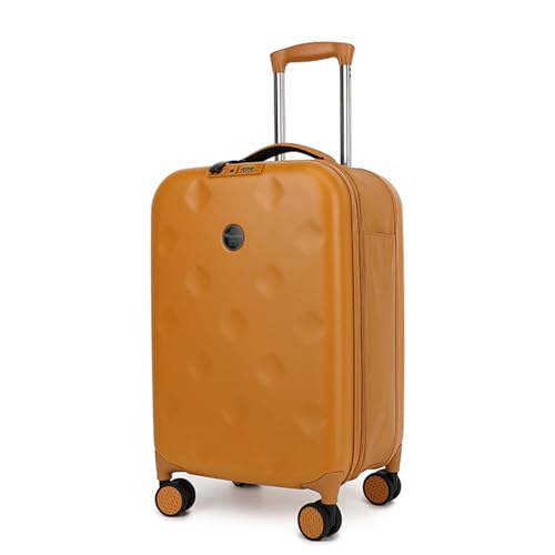 HYQFSAD Zusammenklappbares Handgepäck, tragbarer, vollständig Faltbarer Koffer, robuster und langlebiger Koffer mit TSA-zugelassenem Schloss, leise Spinner-Räder for Flugreisen(Orange,20 inch) von HYQFSAD