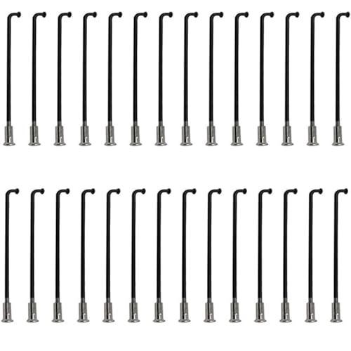 HYQING Fahrradzubehör, Fahrradspeichen, Fahrradspeichen, Elektrofahrrad, 12G, 2,5 mm, Stahl, 55 mm - 220 mm, mit Kupferkappe, 18 Stück, Schwarze Fahrradspeichen(65mm) von HYQING