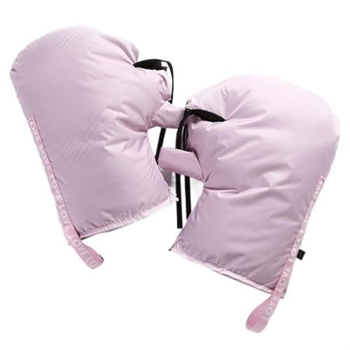 HYQING Winter-Fahrradhandschuhe, Lenkerhandschuhe, 1 Paar, Winddicht, regenfest, for den Winter, warm halten, Lenkerschutz, Handschuhe for Motorrad, Roller, Fahrrad(Pink) von HYQING