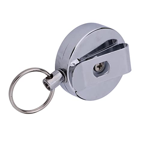 HYWHUYANG Einziehbarer Schlüsselanhänger mit Zugkette, Kartenhalter aus Metall, Starke Zugkraft, für Schlüssel und kleine Werkzeuge von HYWHUYANG