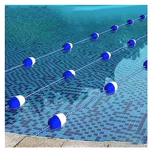 Schwimmleinen-Trennseil für Schwimmbecken-Sicherheitsseil, Schwimmleinen-Trennseil-Sets mit rostfreien Haken und zweifarbigen Schwimmbojen, als Ausrüstung zum Unterteilen von Schwimmbahnen von HYXXRHSA