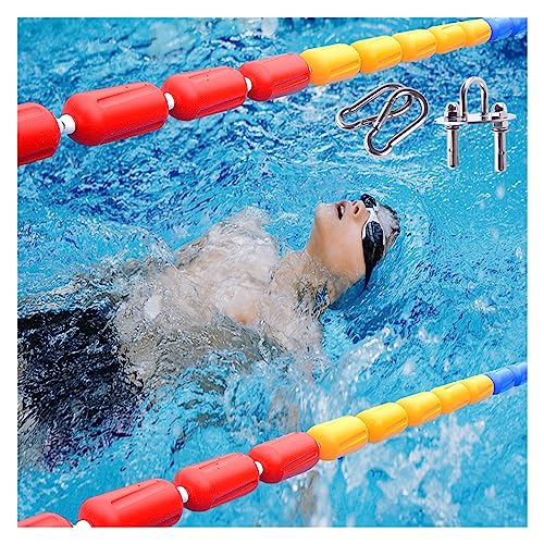 Sicherheitsseil für Schwimmbäder, Schwimmleine, Trennseil, Sicherheitsseil und Schwimmer-Set für Schwimmbäder – 40, 30, 25, 22, 20, 18, 16 und 15 Fuß, professionelle Schwimmbahn-Trennleine mit H von HYXXRHSA