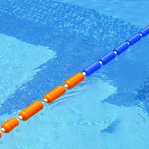 Sicherheitstrennseil für Schwimmbäder, Schwimmleine mit 2 vormontierten rostfreien Haken und 5 schwimmenden Bojen, für gute Sichtbarkeit und zum Trennen von Bahnen von HYXXRHSA