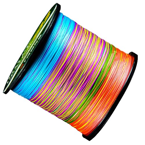 Geflochtene Angelschnur, 12 Stränge, geflochtene Angelschnur, 100–1000 m, Power-PE-Angeldraht, abriebfest, keine Dehnung, hohe Empfindlichkeit, kleinerer Durchmesser, Regenbogen-40,8 kg/0,37 mm Geflochtene Angelschnur, 12 Stränge, geflochtene Angelschnur, 100–1000 m, Power-PE-Angeldraht, abriebfest, keine Dehnung, hohe Empfindlichkeit, kleinerer Durchmesser, Regenbogen-40,8 kg/0,37 mm von HYueaph