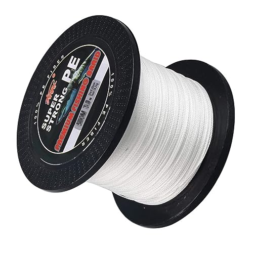 Geflochtene Angelschnur-12fach Abriebfeste Null-Dehnung Ultra Empfindliche Max Casting Angeln Fishing Line Dünner Durchmesser, 109/547/1093yds, 27-178lb,White-65LB 0.32mm 1093YD/1000m von HYueaph