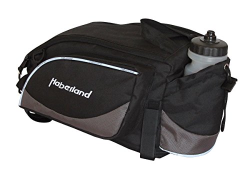 Haberland Fahrradtasche Gepäckträgeraufsatztasche Schwarz/Silber Klettband-Befestigung, GT9570 16 von Haberland
