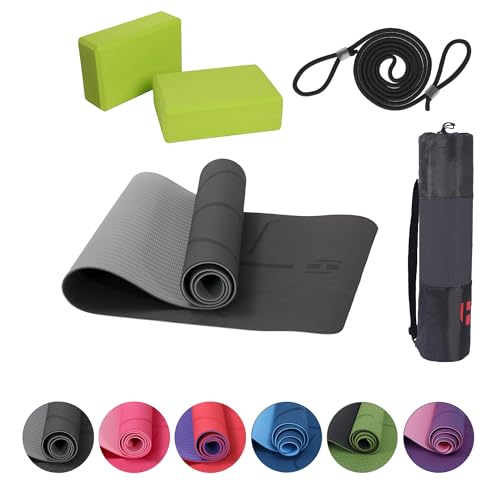 Habib Group Yogamatten-Set inkl. Yogablöcken – Rutschfeste gepolsterte Trainingsmatte für Fitness inkl. Yogagurt und Tasche – 2er-Set Yogablöcke für Pilates, Meditation, Regeneration – Schwarz Habib Group Yogamatten-Set inkl. Yogablöcken – Rutschfeste gepolsterte Trainingsmatte für Fitness inkl. Yogagurt und Tasche – 2er-Set Yogablöcke für Pilates, Meditation, Regeneration – Schwarz von Habib Gruppe