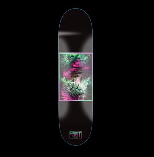 Habit Skateboard mit künstlerischem Design, Professionelle Qualität, Made in Deutschland, Schwarz-Pink-Grün (8,5) von Habit Company