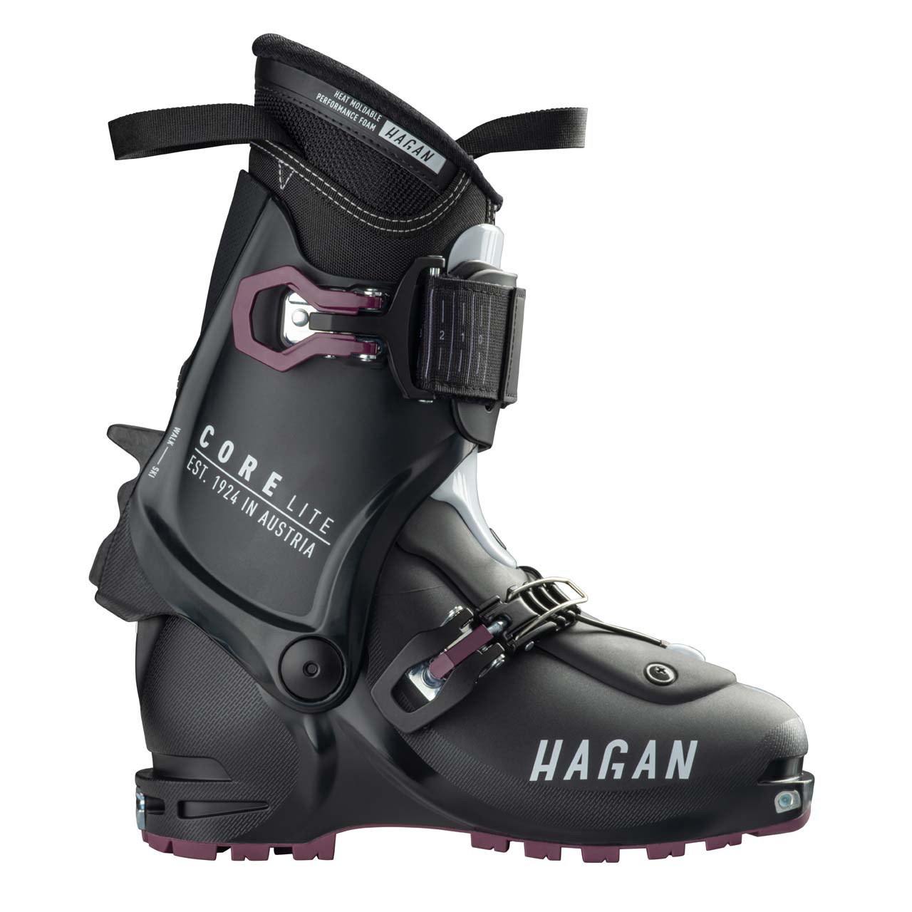 Hagan Core Lite Tourenskischuh - Black/Black/Aubergine, 25.5 Hagan Core Lite Tourenskischuh - Black/Black/Aubergine, 25.5 von Hagan