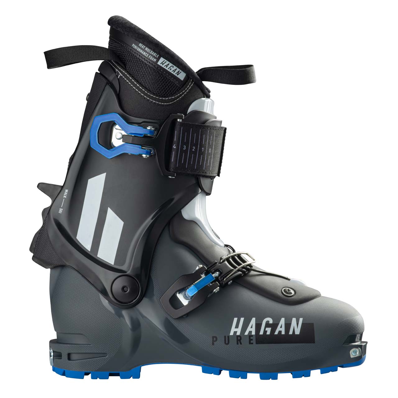 Hagan Tourenskischuh Pure - Anthracite/Black/Blue, 26.0 von Hagan}