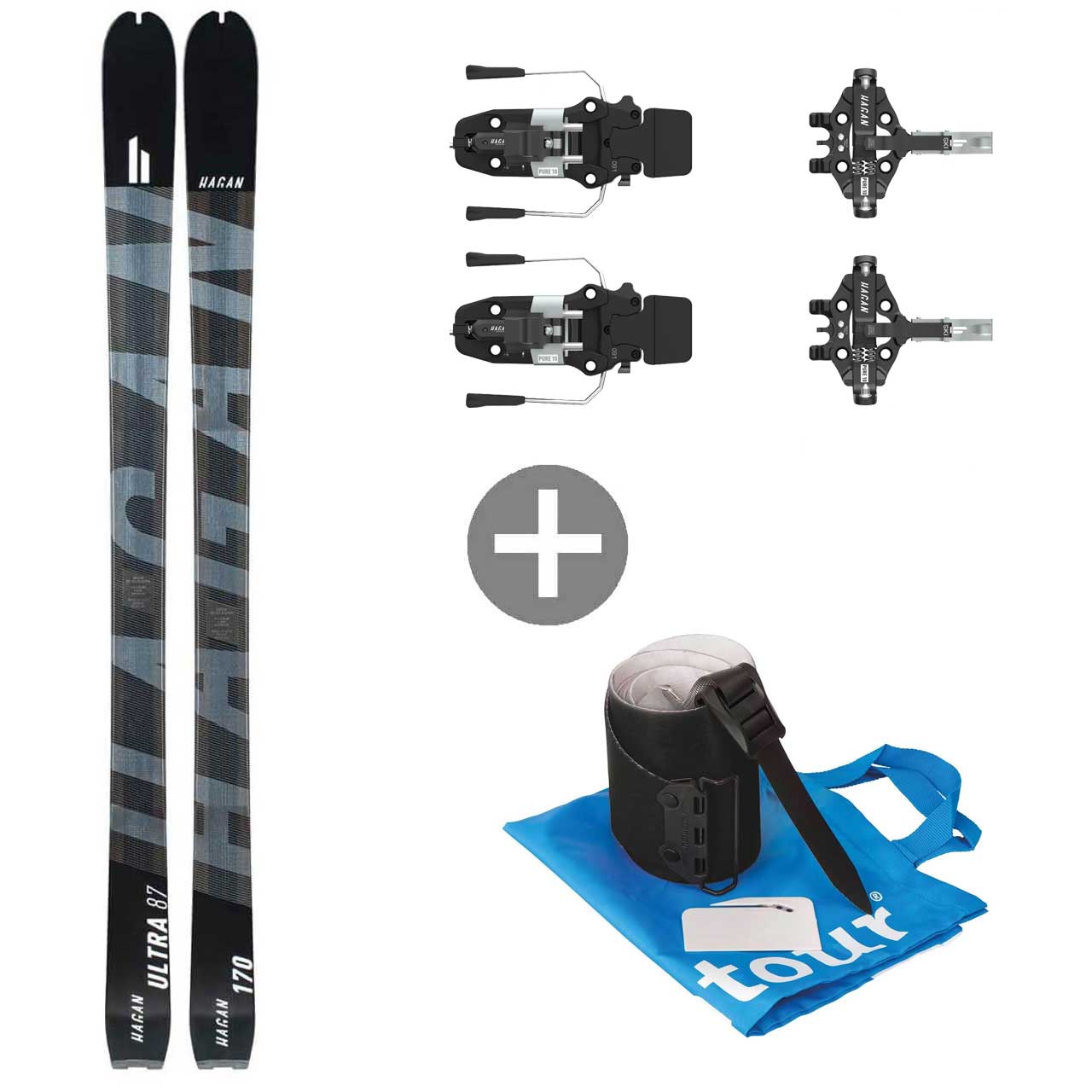 Hagan Tourenskiset Ultra 87 + Pure 8 + Felle, 162 cm Hagan Tourenskiset Ultra 87 + Pure 8 + Felle, 162 cm von Hagan