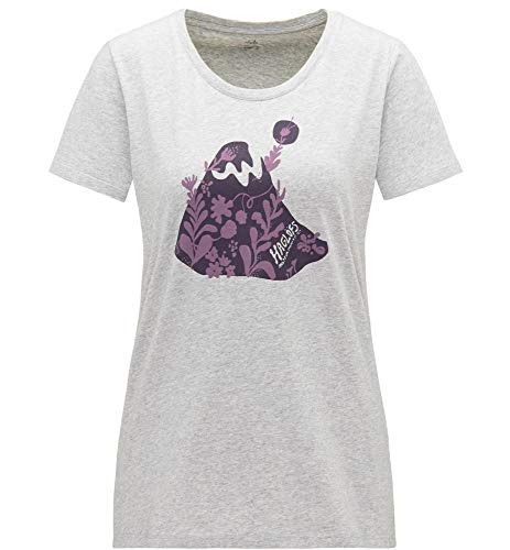 Haglöfs 603514_4KF Mirth Q T-Shirt Damen Grey Melange/Purple Milk Größe XS von Haglöfs