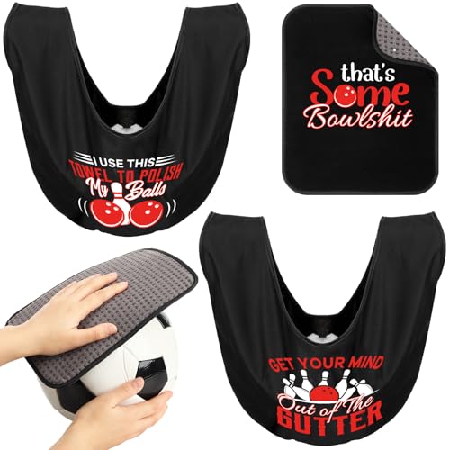 Hahafelt Bowlingball-Polierer, Mikrofaser-Bowling-Wipptasche mit 25,4 x 20,3 cm, für Damen, Bowlingball-Handtuch, lustiges Bowling-Pad, Bowling-Ball-Reiniger-Halter-Set, Zubehör (Mut) von Hahafelt