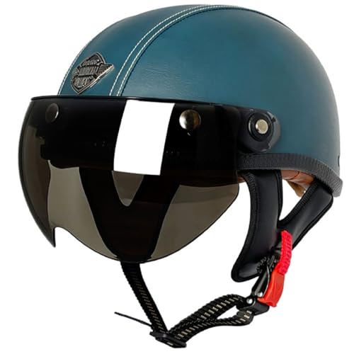 Halbschalenhelm Mit ECE-Zulassung Baseball Cap Vintage Motorradhelm Jethelme Retro Motorrad Halbhelm Herren Damen Mit Sonnenblende Offenem Helm Für Cruiser Moped Scooter 4,XL:61-62CM von HaiBing