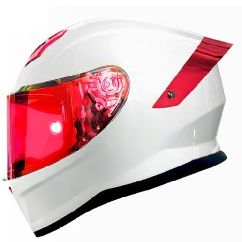 Motorradhelm Integralhelm DOT/ECE-Zugelassener Verkehrssicherheit Robuster Leiser Modularer Motocross Helm Sturzhelm Mit Sonnenblende Vollvisierhelm Damen Herren Erwachsene 11,L:59-60CM von HaiBing