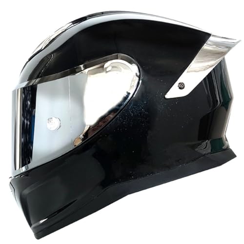 Motorradhelm Integralhelm DOT/ECE-Zugelassener Verkehrssicherheit Robuster Leiser Modularer Motocross Helm Sturzhelm Mit Sonnenblende Vollvisierhelm Damen Herren Erwachsene 4,XL:61-62CM von HaiBing