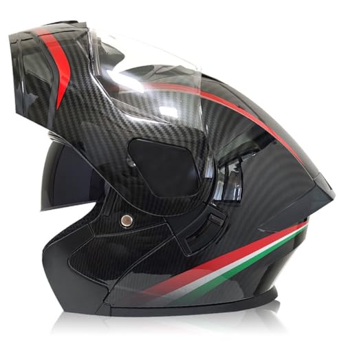 Motorradhelm Klapphelm Integralhelm Racing Helm Für Damen Herren Mit Doppelvisier Motorrad Vollvisierhelm Sturzhelm DOT/ECE-Zugelassen Modularer Motocross Helm 3,M:57-58CM von HaiBing