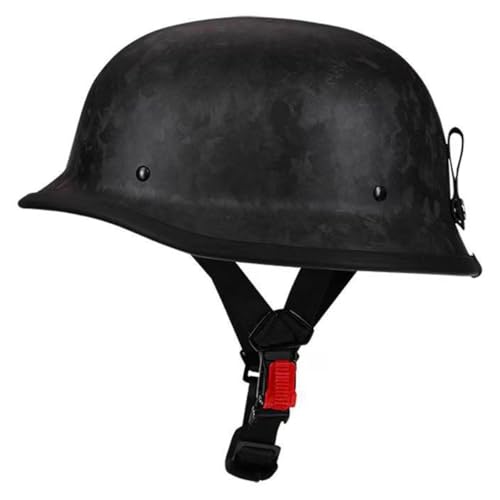 Motorradhelm Kohlefaser Motorrad Halbhelme Jethelm Braincap Scooter Helm Mit Schnellverschluss-Schnalle Retro Rollerhelm Bike Moped Helm ECE/DOT Zulassung Für Damen Und Herren 2,XXL:63-64CM von HaiBing